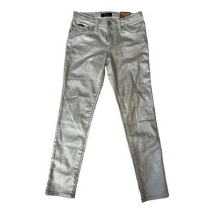 polo ralph lauren girls size 10‎ metallic silver jeans NWT